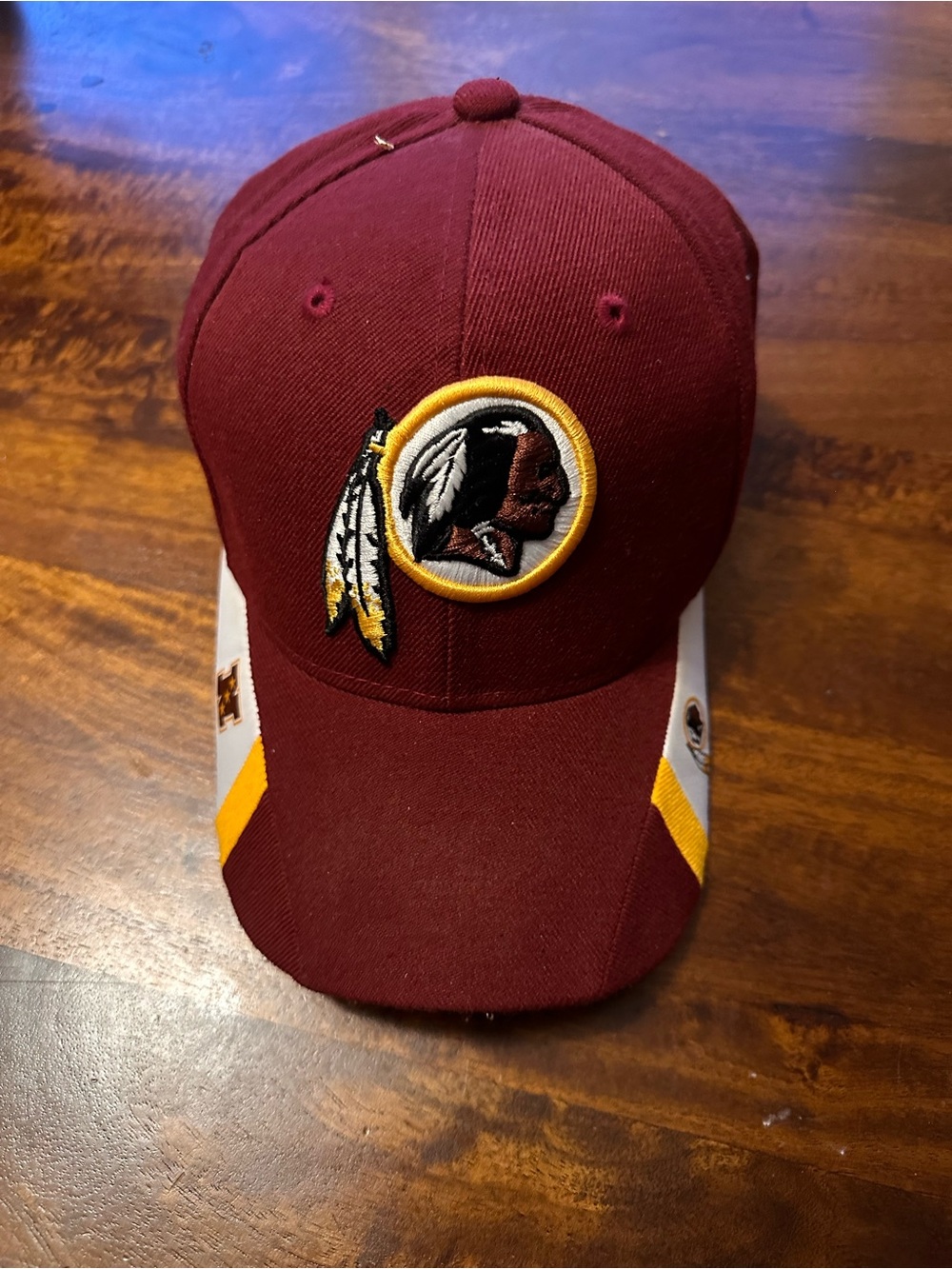 Washington Redskins Embroidered Burgundy Football Cap with Gold Accent